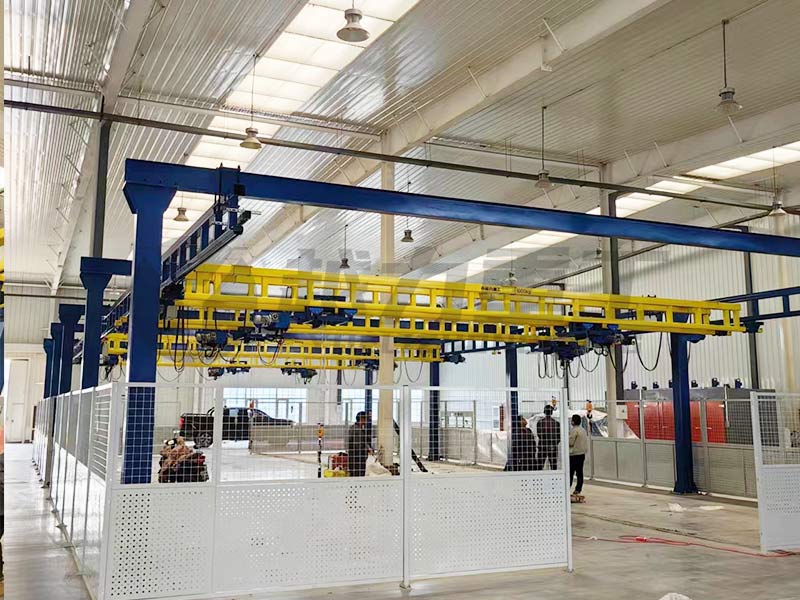 越力重工KBK起重機在河北石家莊機械制造生產線安裝現場